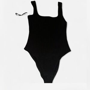 Forever 21 Black Ribbed Bodysuit